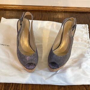 Stuart Weitzman Silver and Gold Wedges